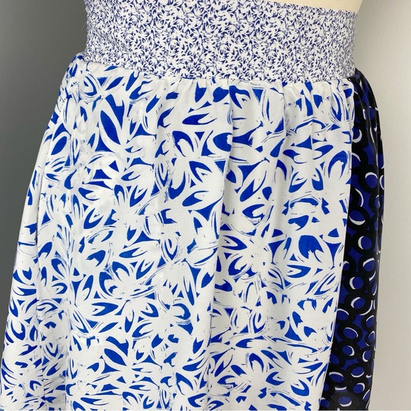 Maeve Anthropologie Women's Carrizo Floral Silk Skirt White & Blue Size XS - Picture 3 of 10